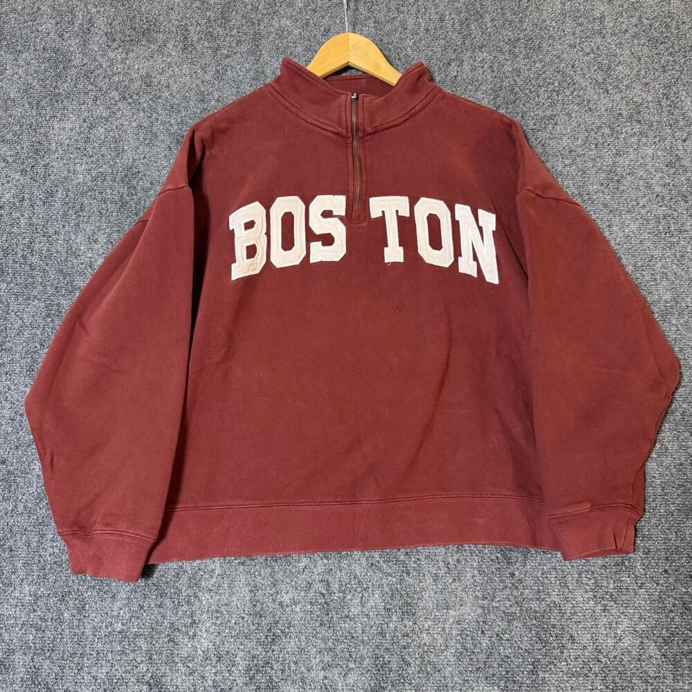 Aeropostale Boston Quarter Zip Crimson Red Size XL